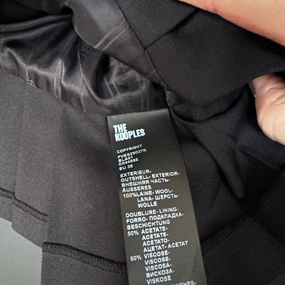 🖤✨ NWT The Kooples Cropped Double-Breasted Pleated Jacket Blazer | Retail $565! - Picture 9 of 10